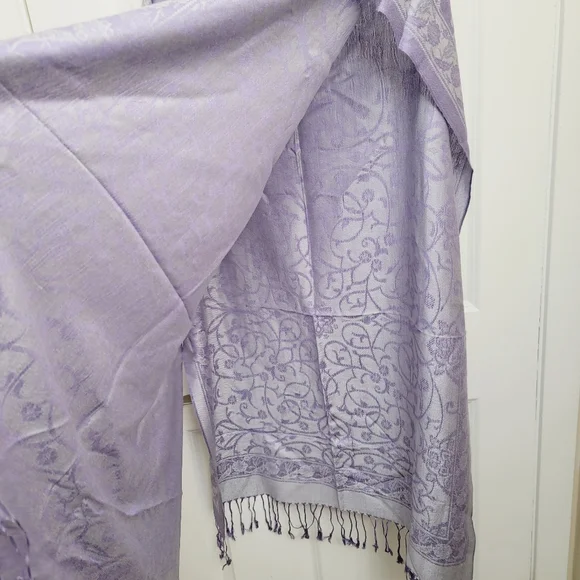TURKISH long wrap/scarf in Swirl print, 2 tone Pashmina - Picture 3 of 7